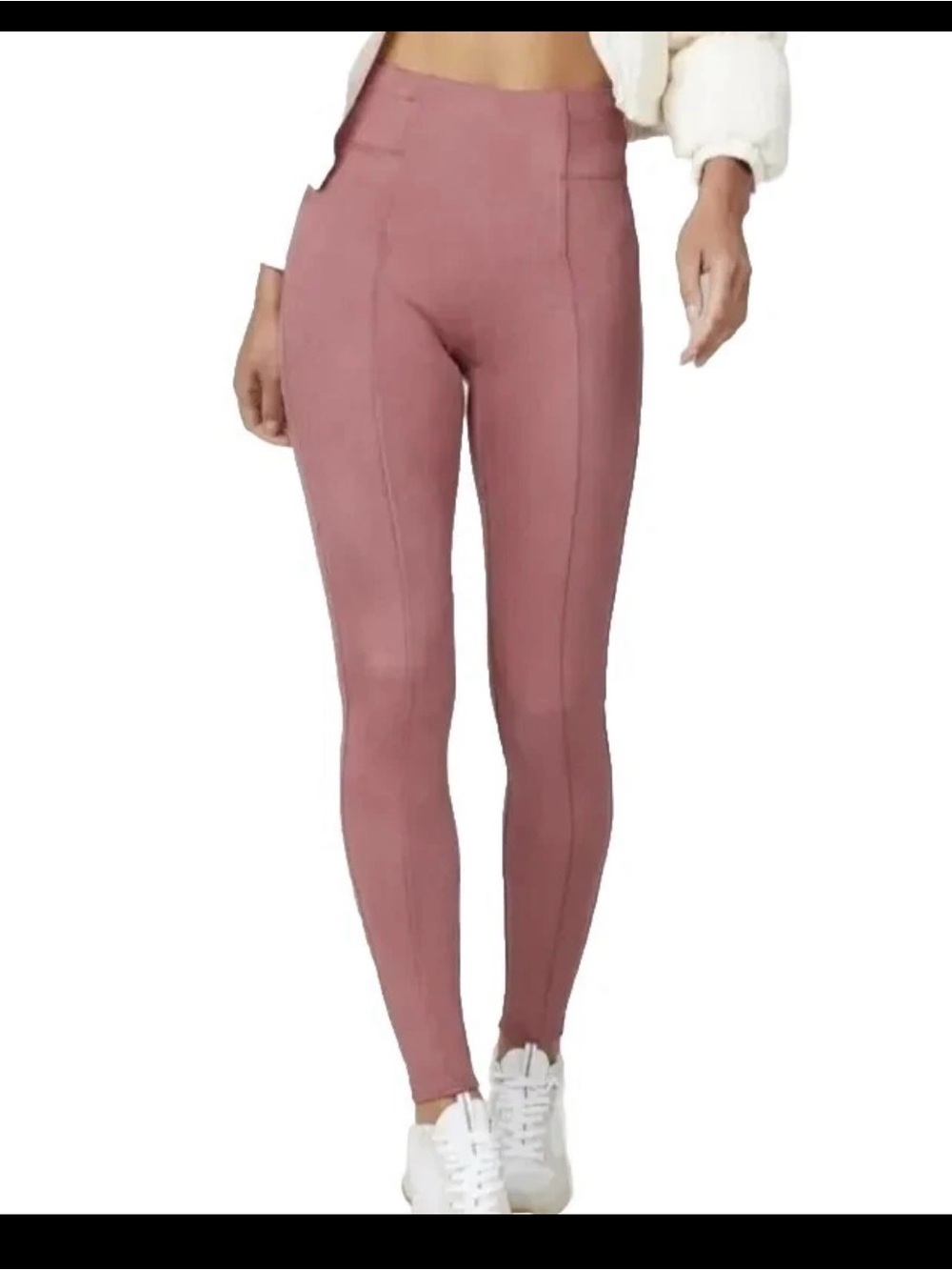 Spanx High-Waist Rose Burgundy Sculpting Leggings